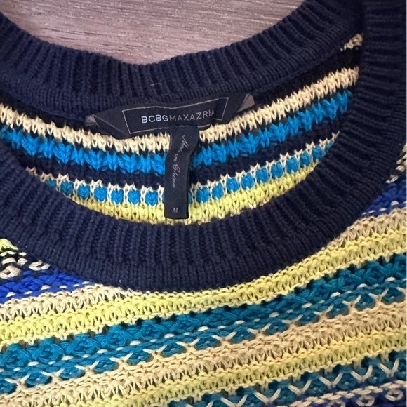 Women’s BCBGMaxAzria Ananda yellow blue Multicolor Striped Sweater, Size S - Picture 3 of 4